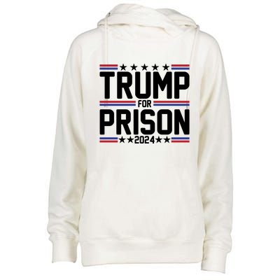 Trump For Prison 2024 Funny Political Womens Funnel Neck Pullover Hood