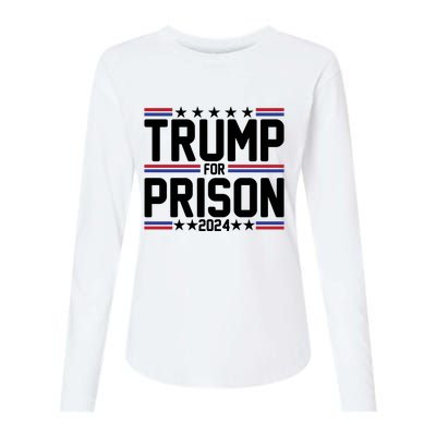 Trump For Prison 2024 Funny Political Womens Cotton Relaxed Long Sleeve T-Shirt