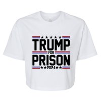 Trump For Prison 2024 Funny Political Bella+Canvas Jersey Crop Tee