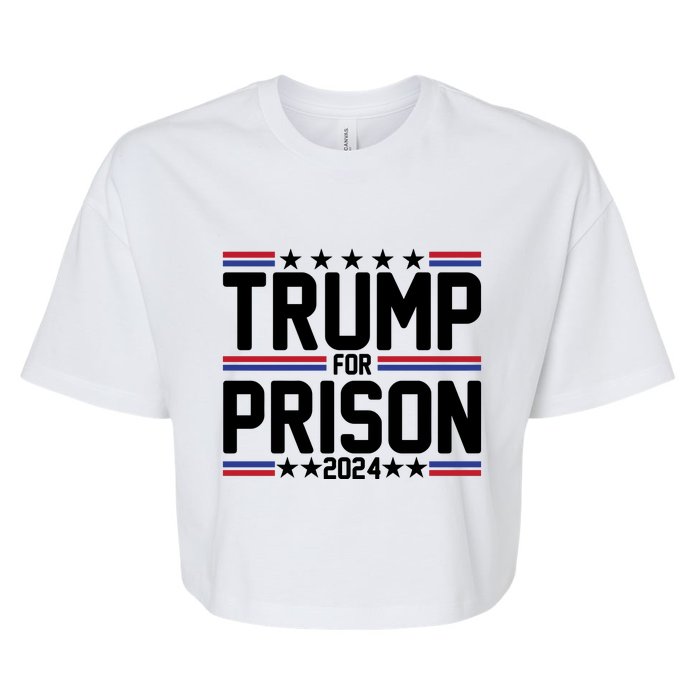 Trump For Prison 2024 Funny Political Bella+Canvas Jersey Crop Tee