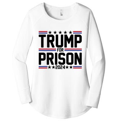 Trump For Prison 2024 Funny Political Women's Perfect Tri Tunic Long Sleeve Shirt