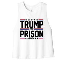 Trump For Prison 2024 Funny Political Women's Racerback Cropped Tank