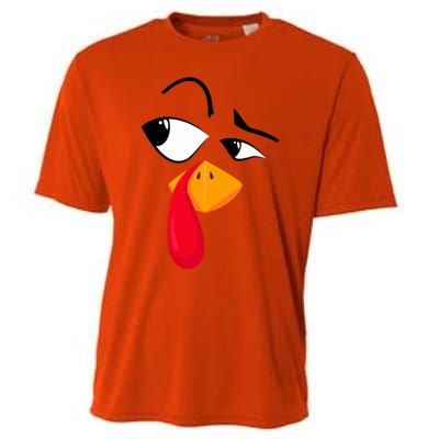 Turkey Face Pilgrim Funny Thanksgiving Costume Cooling Performance Crew T-Shirt