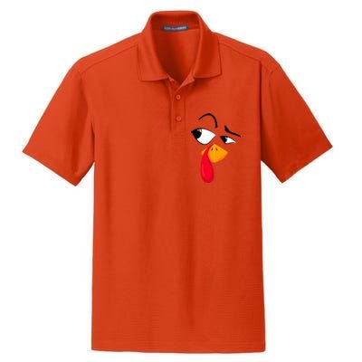 Turkey Face Pilgrim Funny Thanksgiving Costume Dry Zone Grid Polo