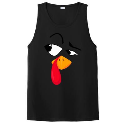 Turkey Face Pilgrim Funny Thanksgiving Costume PosiCharge Competitor Tank