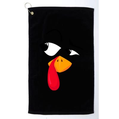 Turkey Face Pilgrim Funny Thanksgiving Costume Platinum Collection Golf Towel