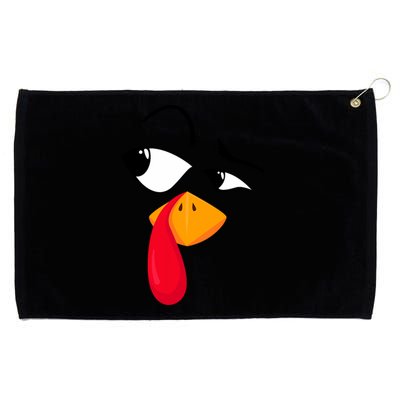 Turkey Face Pilgrim Funny Thanksgiving Costume Grommeted Golf Towel