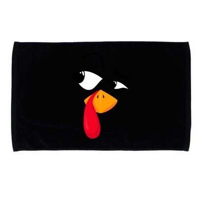 Turkey Face Pilgrim Funny Thanksgiving Costume Microfiber Hand Towel