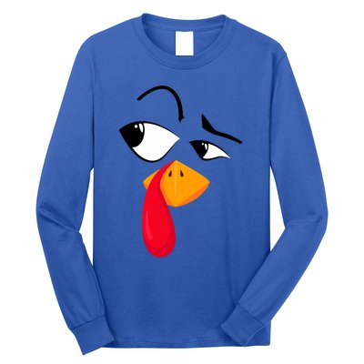 Turkey Face Pilgrim Funny Thanksgiving Costume Long Sleeve Shirt