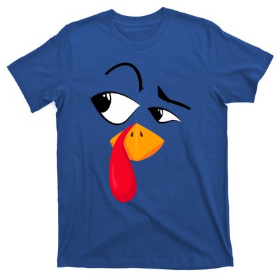 Turkey Face Pilgrim Funny Thanksgiving Costume T-Shirt