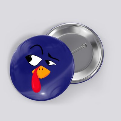 Turkey Face Pilgrim Funny Thanksgiving Costume Button