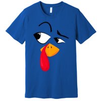 Turkey Face Pilgrim Funny Thanksgiving Costume Premium T-Shirt