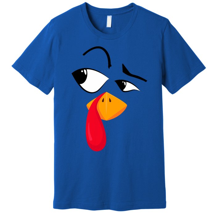 Turkey Face Pilgrim Funny Thanksgiving Costume Premium T-Shirt