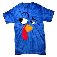 Turkey Face Pilgrim Funny Thanksgiving Costume Tie-Dye T-Shirt