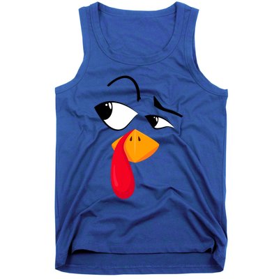 Turkey Face Pilgrim Funny Thanksgiving Costume Tank Top