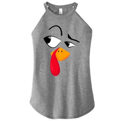 Turkey Face Pilgrim Funny Thanksgiving Costume Women’s Perfect Tri Rocker Tank