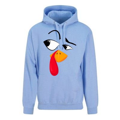 Turkey Face Pilgrim Funny Thanksgiving Costume Unisex Surf Hoodie