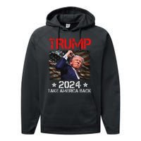 Trump Fist Pump Survives 2024 Rally Bold Design Performance Fleece Hoodie