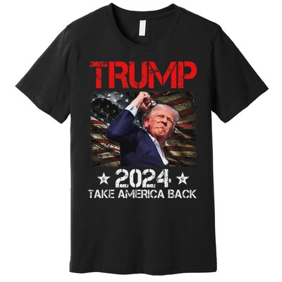 Trump Fist Pump Survives 2024 Rally Bold Design Premium T-Shirt