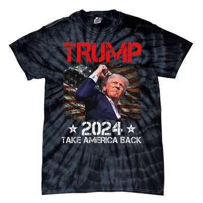 Trump Fist Pump Survives 2024 Rally Bold Design Tie-Dye T-Shirt