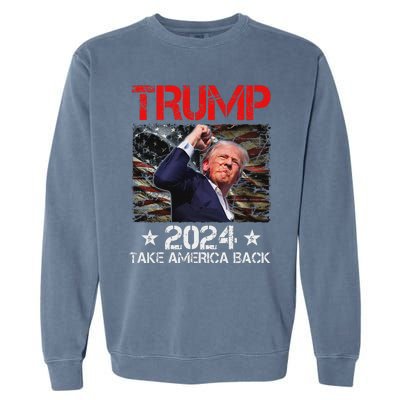 Trump Fist Pump Survives 2024 Rally Bold Design Garment-Dyed Sweatshirt