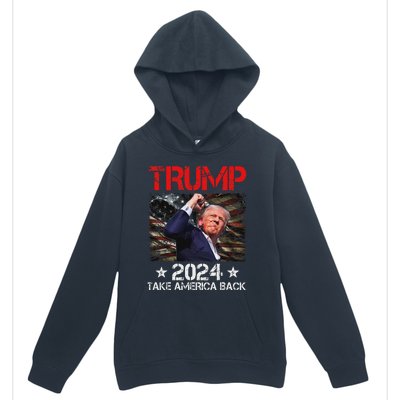 Trump Fist Pump Survives 2024 Rally Bold Design Urban Pullover Hoodie