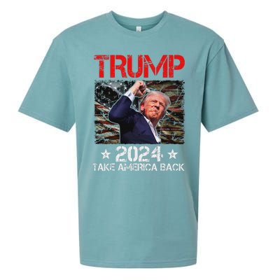 Trump Fist Pump Survives 2024 Rally Bold Design Sueded Cloud Jersey T-Shirt