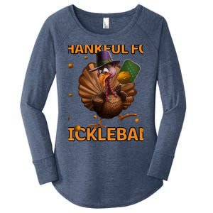 Thankful For Pickleball Turkey Thanksgiving Pickleball Lover Gift Women's Perfect Tri Tunic Long Sleeve Shirt