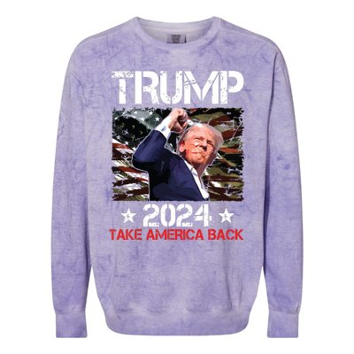 Trump Fist Pump Shot At Trump 2024 Trump Survives Rally Colorblast Crewneck Sweatshirt