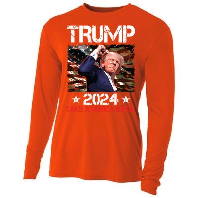 Trump Fist Pump Shot At Trump 2024 Trump Survives Rally Cooling Performance Long Sleeve Crew