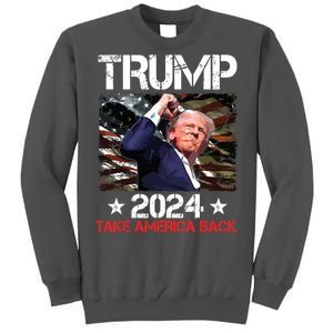 Trump Fist Pump Shot At Trump 2024 Trump Survives Rally Tall Sweatshirt