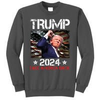 Trump Fist Pump Shot At Trump 2024 Trump Survives Rally Tall Sweatshirt