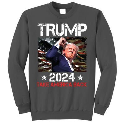 Trump Fist Pump Shot At Trump 2024 Trump Survives Rally Tall Sweatshirt