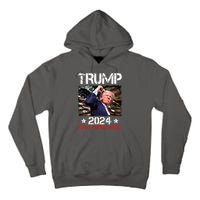 Trump Fist Pump Shot At Trump 2024 Trump Survives Rally Tall Hoodie