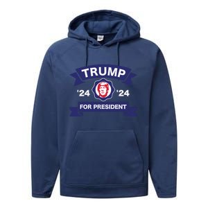 Trump For President | Trump 2024 Election Performance Fleece Hoodie