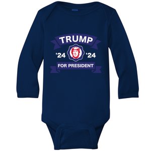 Trump For President | Trump 2024 Election Baby Long Sleeve Bodysuit