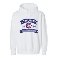 Trump For President | Trump 2024 Election Garment-Dyed Fleece Hoodie