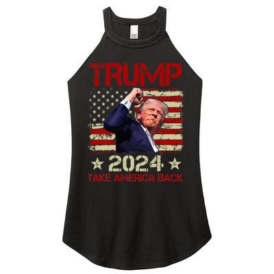 Trump Fist Pump Shot At Trump 2024 Trump Survives Rally Women's Perfect Tri Rocker Tank