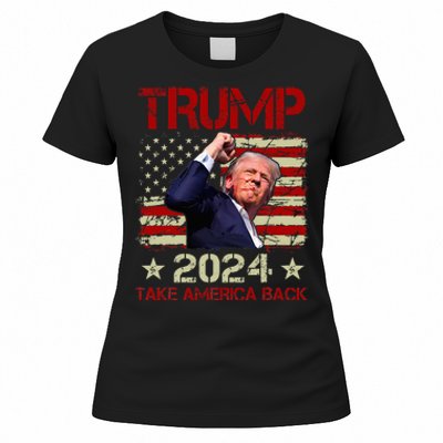 Trump Fist Pump Shot At Trump 2024 Trump Survives Rally Women's T-Shirt