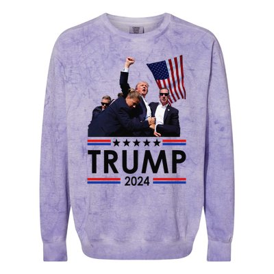 Trump Fist Pump Shot At Trump 2024 Trump Survives Rally Colorblast Crewneck Sweatshirt