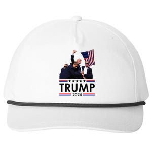 Trump Fist Pump Shot At Trump 2024 Trump Survives Rally Snapback Five-Panel Rope Hat