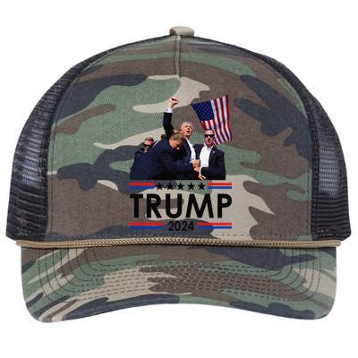 Trump Fist Pump Shot At Trump 2024 Trump Survives Rally Retro Rope Trucker Hat Cap