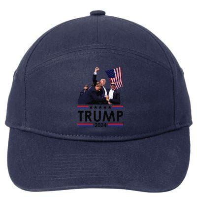 Trump Fist Pump Shot At Trump 2024 Trump Survives Rally 7-Panel Snapback Hat