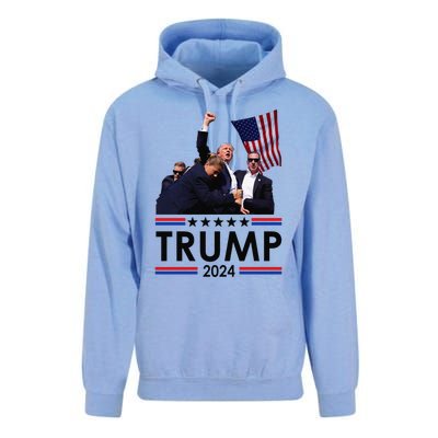 Trump Fist Pump Shot At Trump 2024 Trump Survives Rally Unisex Surf Hoodie