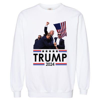 Trump Fist Pump Shot At Trump 2024 Trump Survives Rally Garment-Dyed Sweatshirt