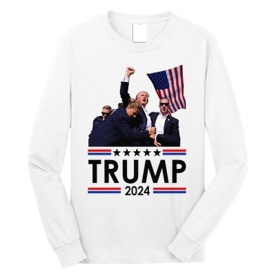 Trump Fist Pump Shot At Trump 2024 Trump Survives Rally Long Sleeve Shirt