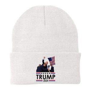 Trump Fist Pump Shot At Trump 2024 Trump Survives Rally Knit Cap Winter Beanie