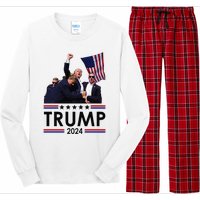 Trump Fist Pump Shot At Trump 2024 Trump Survives Rally Long Sleeve Pajama Set