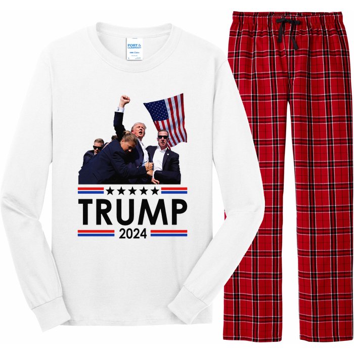 Trump Fist Pump Shot At Trump 2024 Trump Survives Rally Long Sleeve Pajama Set