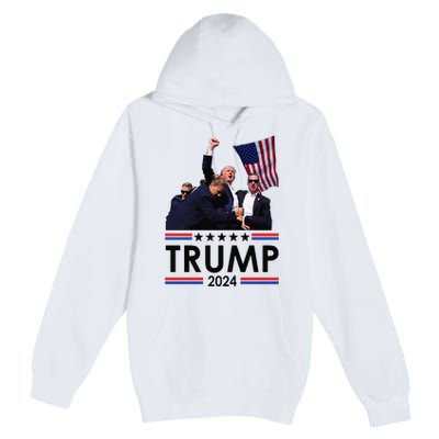 Trump Fist Pump Shot At Trump 2024 Trump Survives Rally Premium Pullover Hoodie